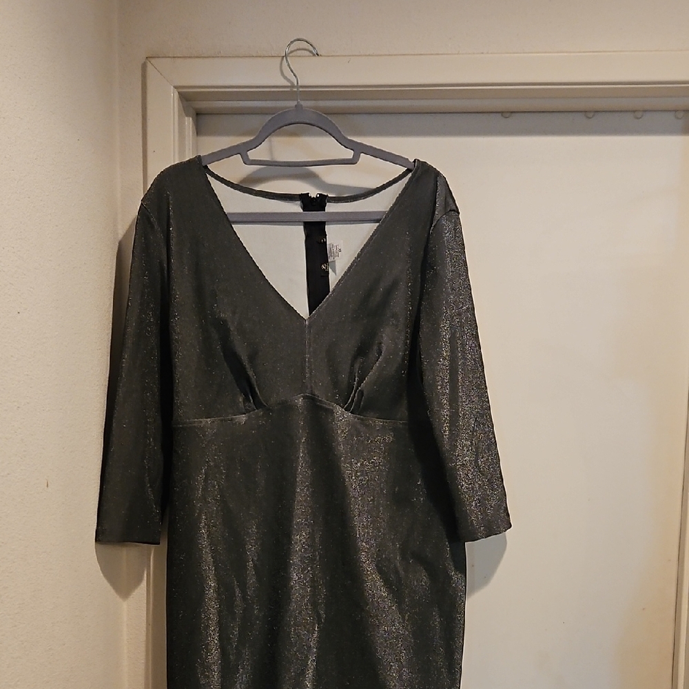 Laura Byrnes Silver Grey Shimmer Dress